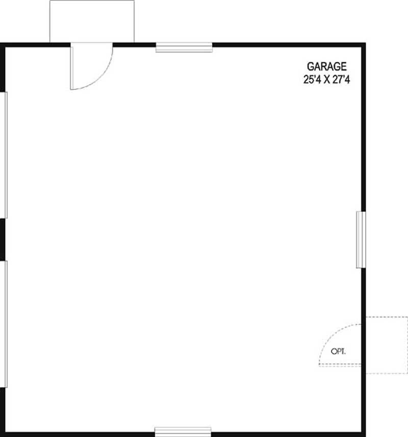 Floor Plan Garage of Colonial Plan #145-1988