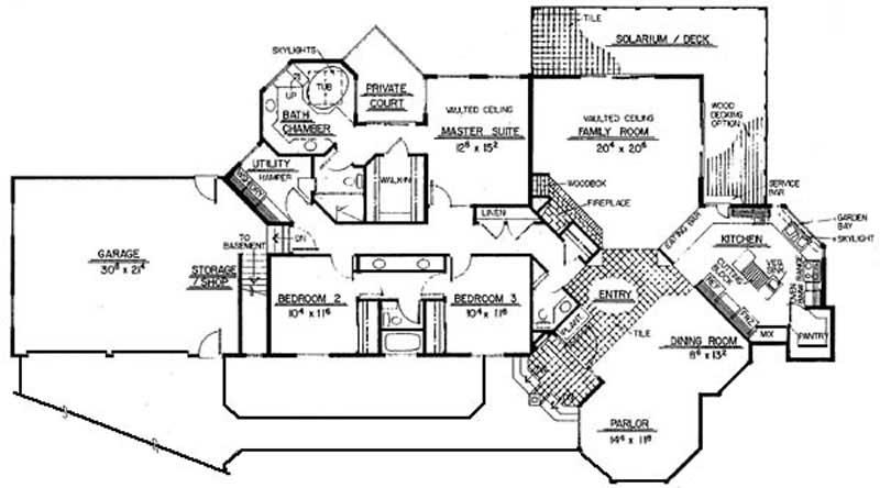 Floor Plan First Story of Contemporary Plan #145-1991