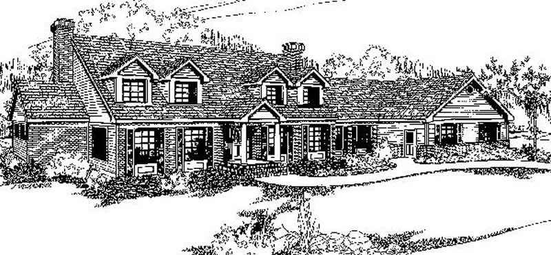 Front view of Contemporary home (ThePlanCollection: House Plan #145-1996)