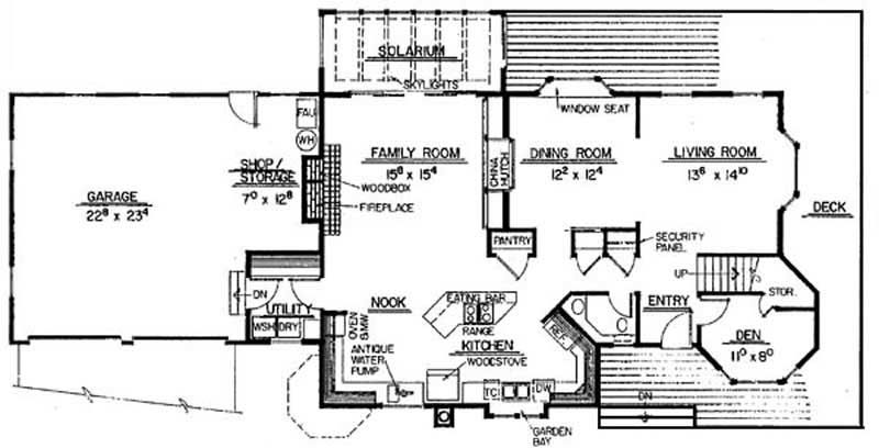 Floor Plan First Story of Victorian Plan #145-2002