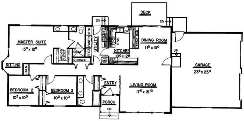 Floor Plan First Story of Contemporary Plan #145-2003