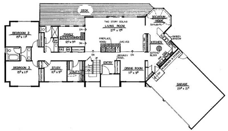 Floor Plan First Story of Mediterranean Plan #145-2004