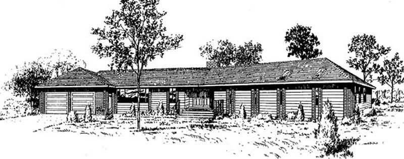 Front view of Contemporary home (ThePlanCollection: House Plan #145-2012)