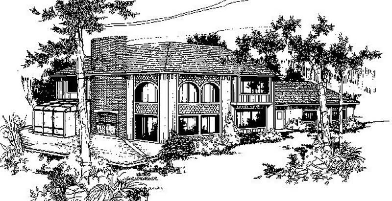 Front view of Mediterranean home (ThePlanCollection: House Plan #145-2013)