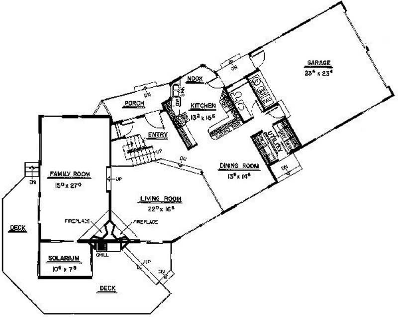 Floor Plan First Story of Mediterranean Plan #145-2013
