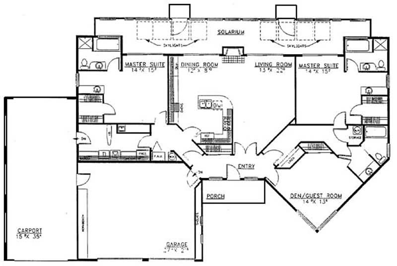 Floor Plan First Story of Contemporary Plan #145-2015