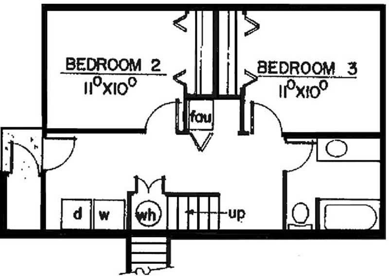 Floor Plan Second Story of Vacation Homes Plan #145-2016