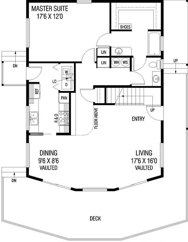 Floor Plan First Story of Contemporary Plan #145-2025