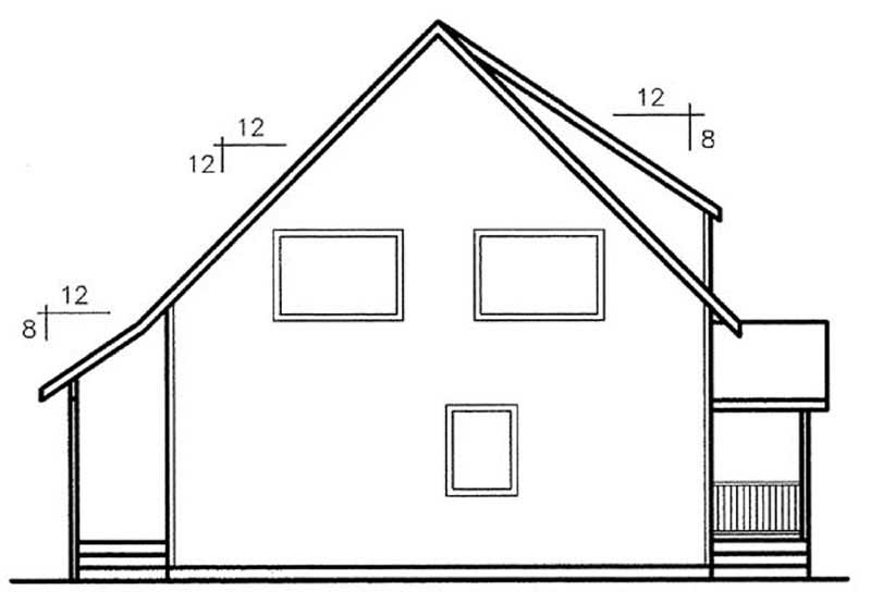 Home Plan Rear Elevation of this 3-Bedroom,1594 Sq Ft Plan -145-2025
