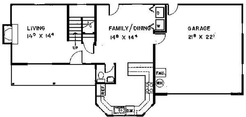 Floor Plan First Story of Contemporary Plan #145-2029