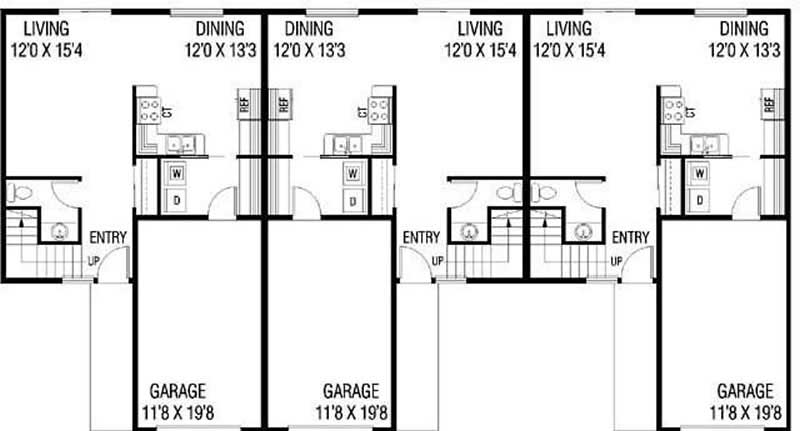 Floor Plan First Story of Multi-Unit Plan #145-2034