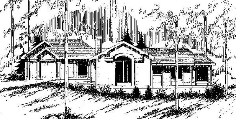 Front view of Contemporary home (ThePlanCollection: House Plan #145-2036)