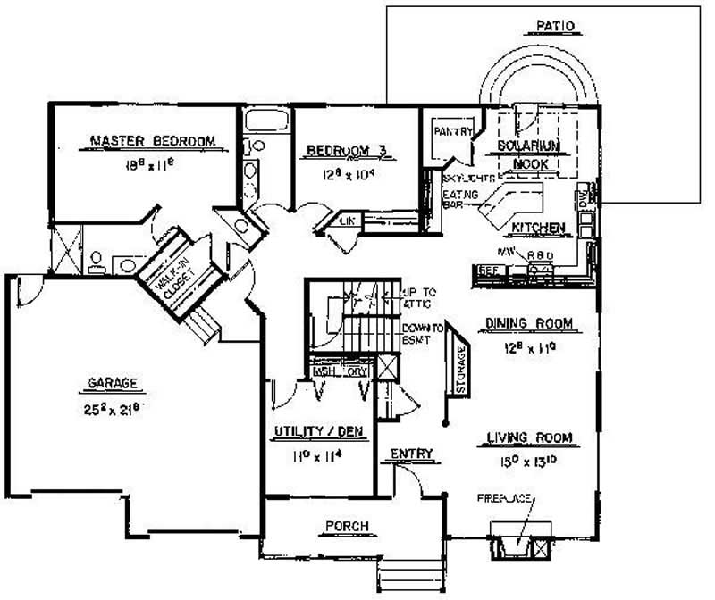 Floor Plan First Story of Contemporary Plan #145-2037