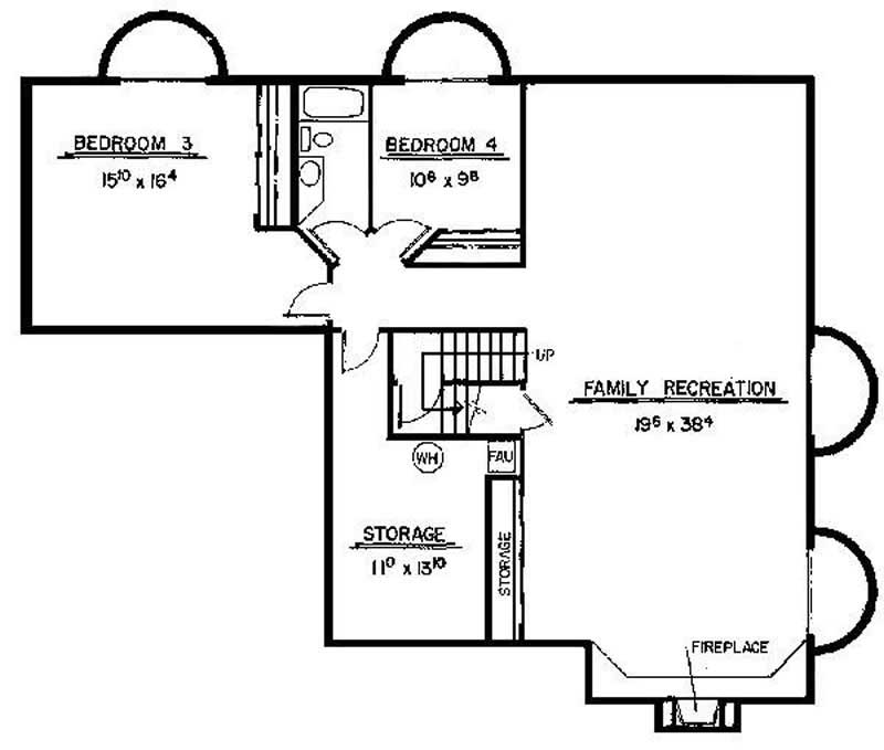 Floor Plan Second Story of Contemporary Plan #145-2037