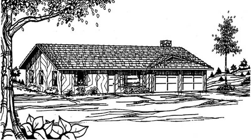 Front view of Small House Plans home (ThePlanCollection: House Plan #145-2039)