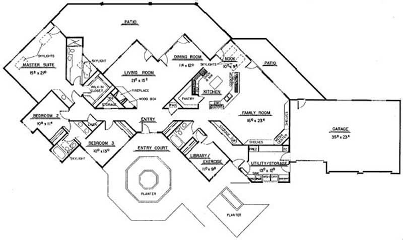 Floor Plan First Story of Contemporary Plan #145-2041