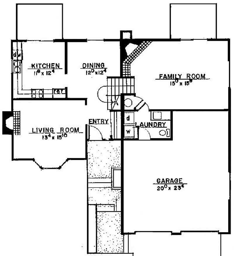 Floor Plan First Story of Contemporary Plan #145-2043