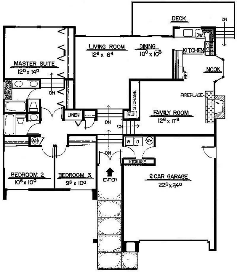 Floor Plan First Story of Contemporary Plan #145-2045