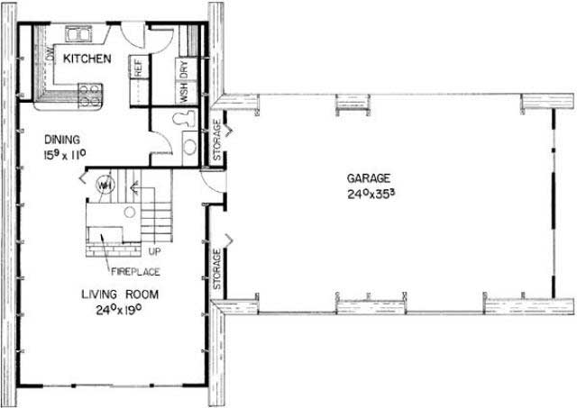 Floor Plan First Story of Vacation Homes Plan #145-2046