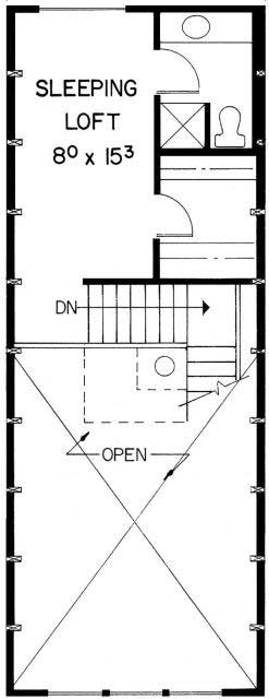 Floor Plan Second Story of Vacation Homes Plan #145-2046