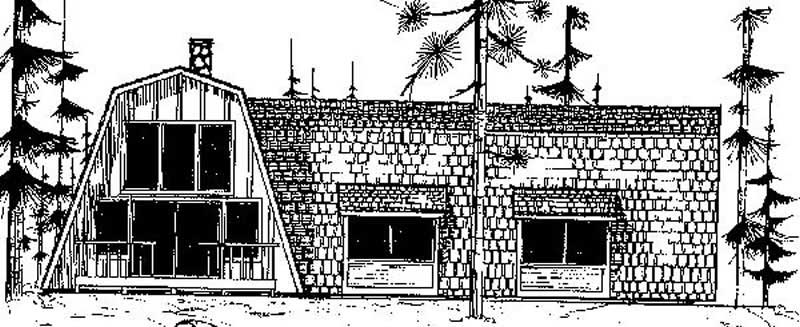Front view of Vacation Homes home (ThePlanCollection: House Plan #145-2046)