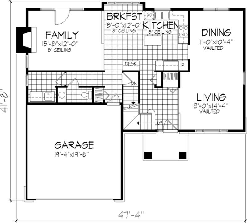 Floor Plan First Story of Country Plan #146-1029