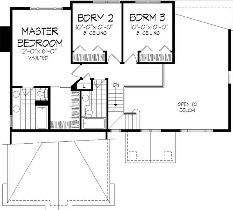 Floor Plan Second Story of Country Plan #146-1029