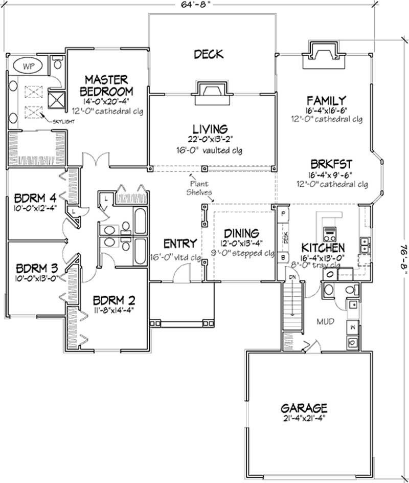 Floor Plan First Story of Country Plan #146-1036