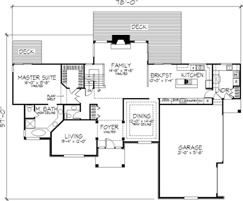 Floor Plan First Story of Cape Cod Plan #146-1037