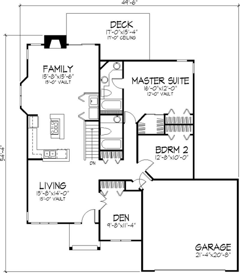 Floor Plan First Story of Country Plan #146-1041
