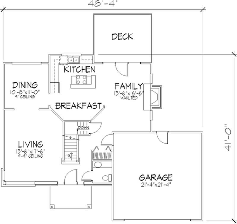 Floor Plan First Story of Country Plan #146-1043