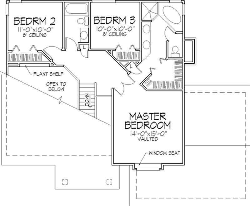 Floor Plan Second Story of Country Plan #146-1043