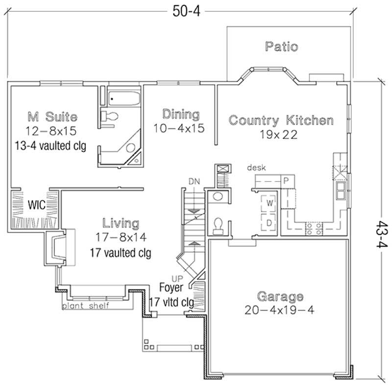 Floor Plan First Story of Country Plan #146-1046