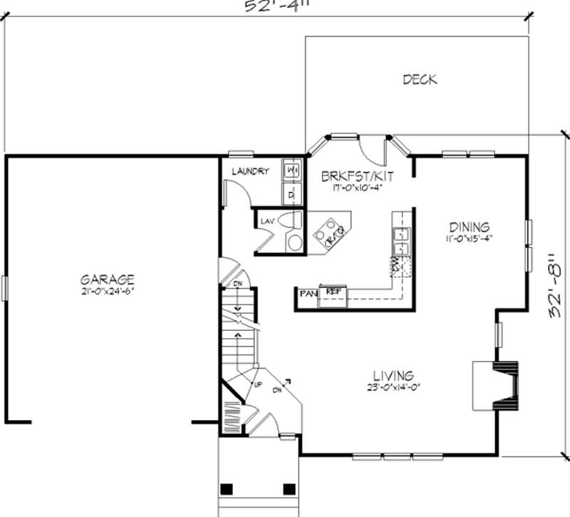 Floor Plan First Story of Country Plan #146-1049