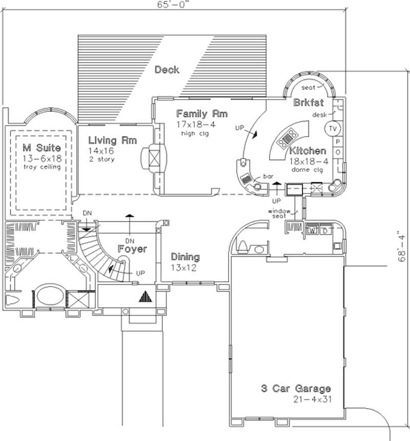 Floor Plan First Story of Country Plan #146-1060