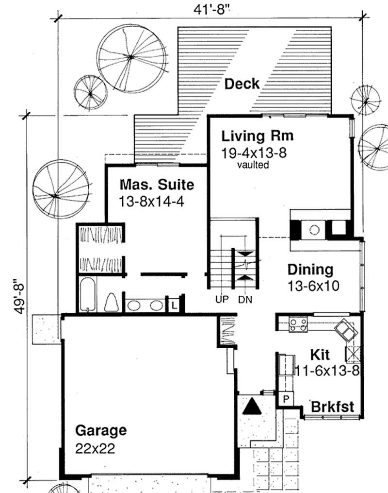 Floor Plan First Story of Cape Cod Plan #146-1066
