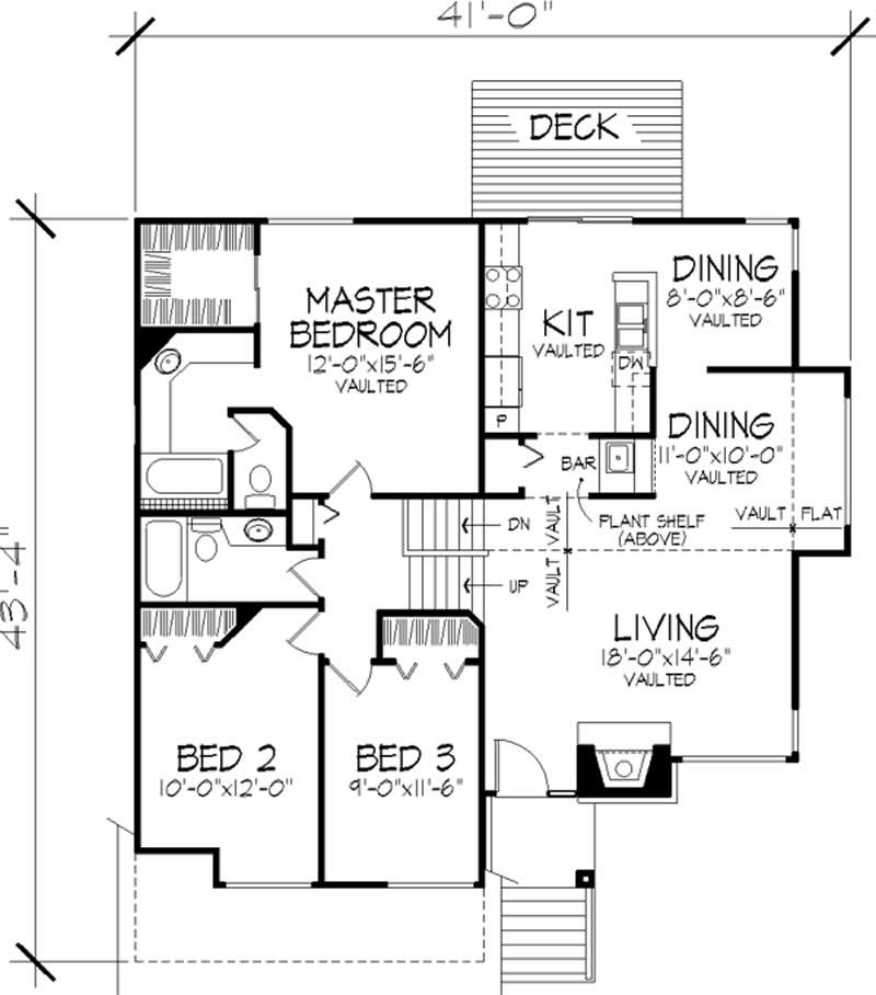 Floor Plan First Story of Country Plan #146-1069