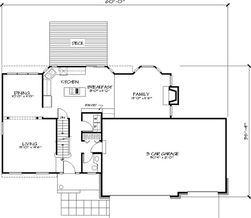 Floor Plan First Story of Country Plan #146-1072