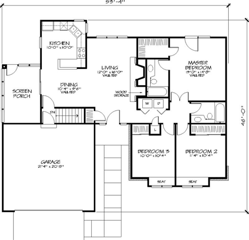 Floor Plan First Story of Country Plan #146-1096