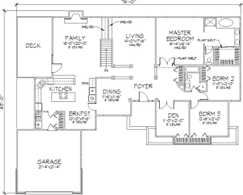 Floor Plan First Story of Country Plan #146-1099