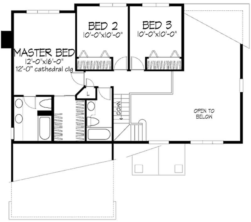 Floor Plan Second Story of Country Plan #146-1104