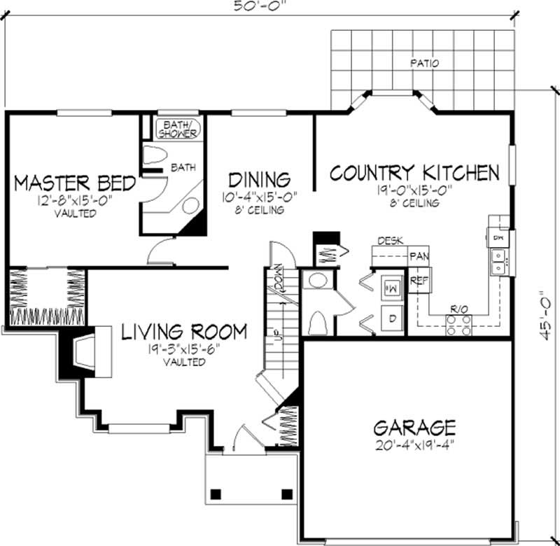 Floor Plan First Story of Cape Cod Plan #146-1105