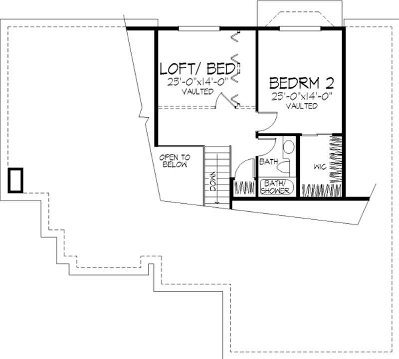Floor Plan Second Story of Cape Cod Plan #146-1105