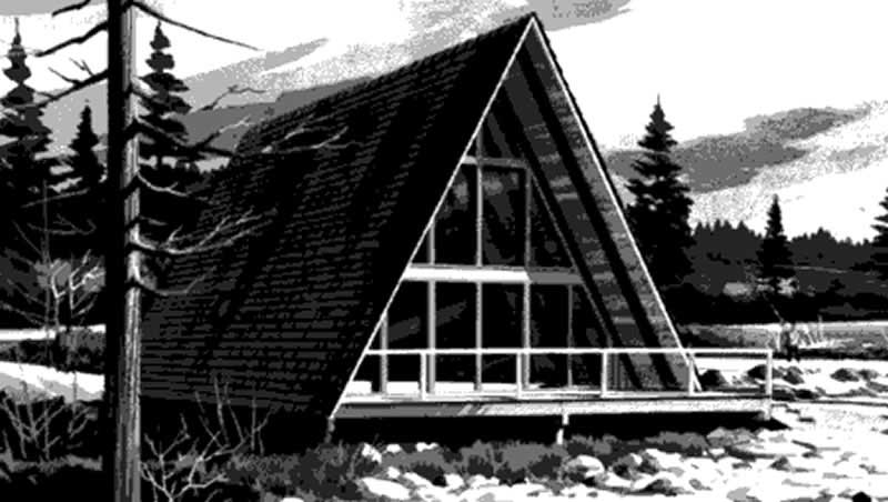 Front view of A Frame home (ThePlanCollection: House Plan #146-1114)