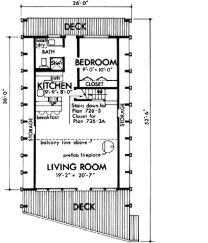 Floor Plan First Story of A Frame Plan #146-1114
