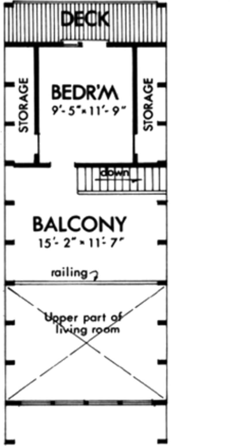 Floor Plan Second Story of A Frame Plan #146-1114