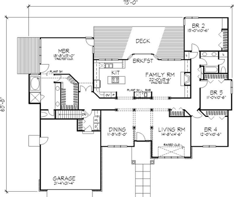 Floor Plan First Story of Country Plan #146-1118