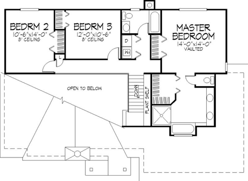 Floor Plan Second Story of Country Plan #146-1120