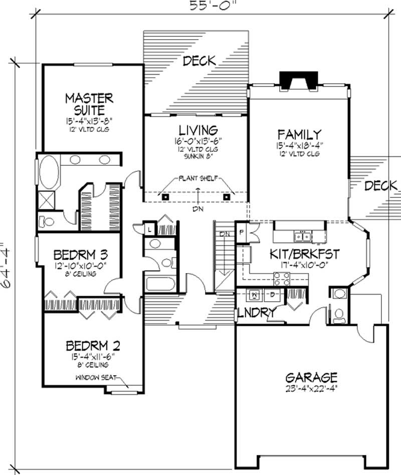 Floor Plan First Story of Country Plan #146-1128