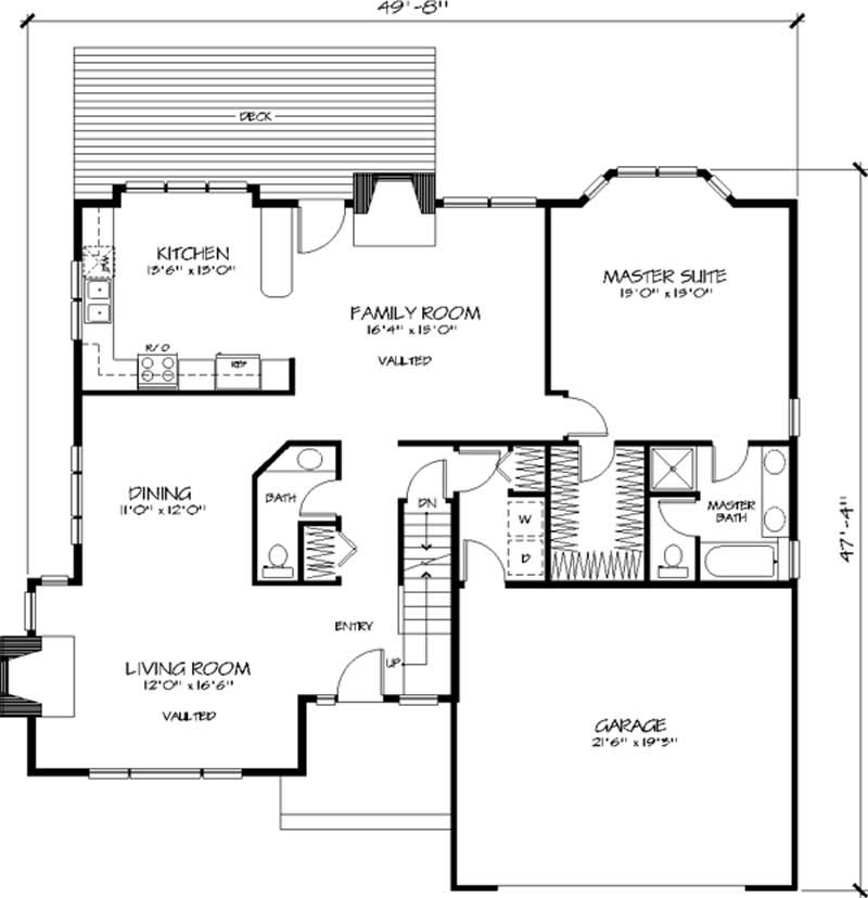 Floor Plan First Story of Country Plan #146-1132